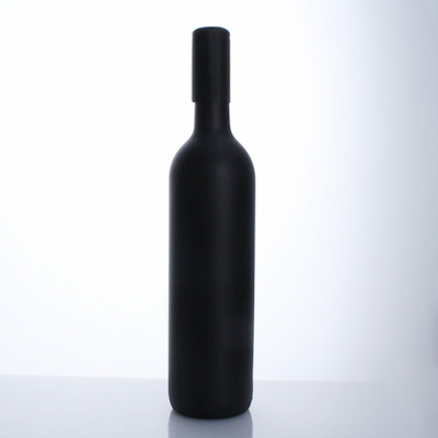 XLDFW-011 750ml Matte Black Glass Wine Bottle
