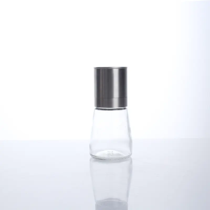 XLDFS-016 180ml Manual Glass Bottle Premium Stainless Steel Mill Spice Salt And Pepper Grinder
