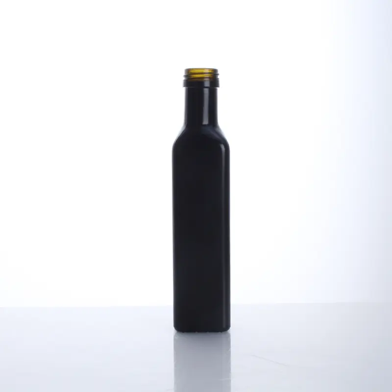 XLDFS-001 250ml Black Square Olive Oil Bottle With Pour Spout