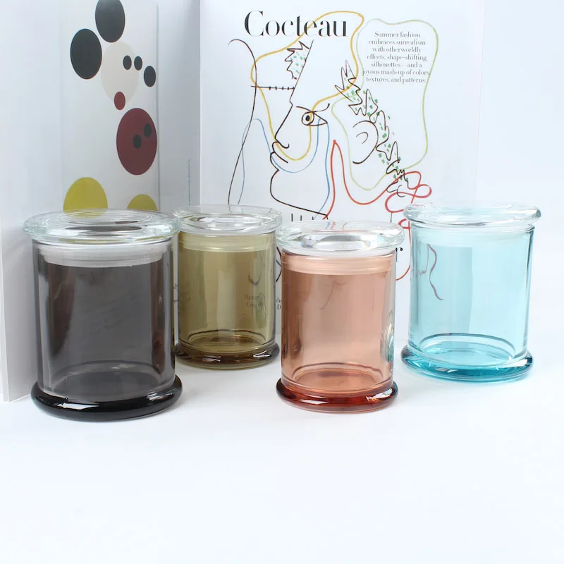 glass candle jars with metal lids