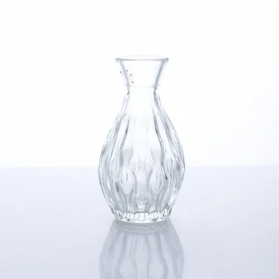 XLDDJ-010 Hot Sale Transparent Clear Vases Mini Decorative Glass Bottles Small Embossed Flower Vase Set for Home decor