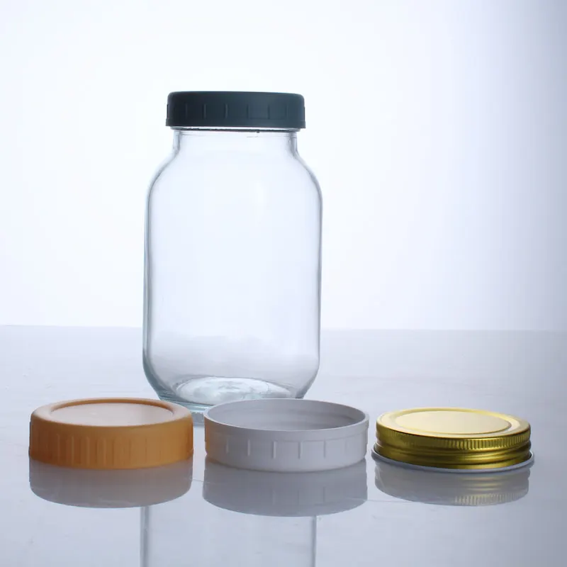 large glass storage jar with lid
