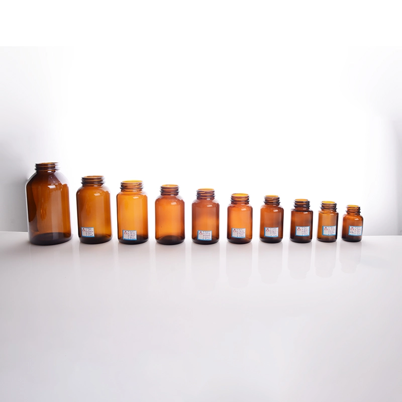 amber glass apothecary jars
