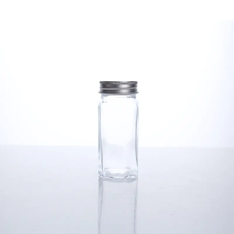 XLDFS-020 120ml Squre Glass Spice Jar With Metal lid