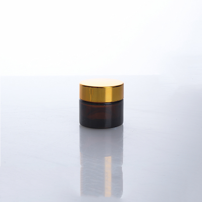 XLDFC-002 Wholesale Amber Glass Cream Jar With Silver Lids Custom 10ml Skincare Cream Container