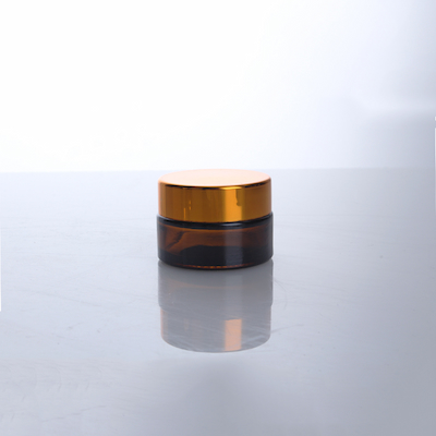 XLDFC-004 Hot Sale 20ml Empty Amber Cream Glass Jar With Aluminum Metal Screw Lid