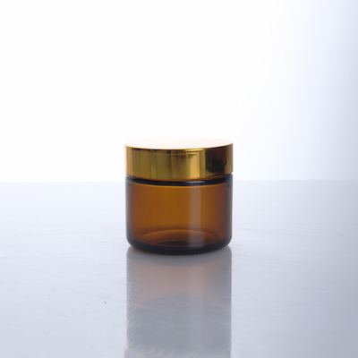 XLDFC-007 Factory Price Empty 100ml Jars Round Amber Brown Glass Cosmetic With silver Lid
