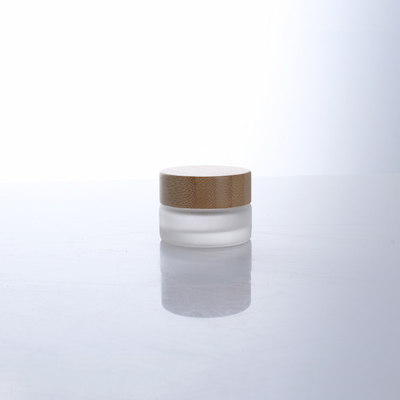 XLDFC-011 Hot Sale Low Price Cosmetic Face Cream Container 10ml Clear Glass Jar With Bamboo Lid