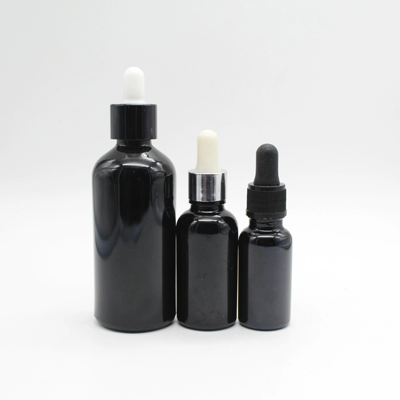 black glass shampoo bottles